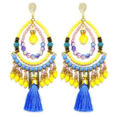 Brincos de Miçangas e Tassel