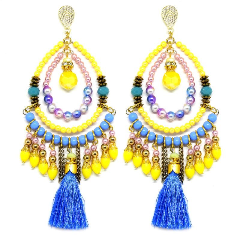 Brincos de Miçangas e Tassel